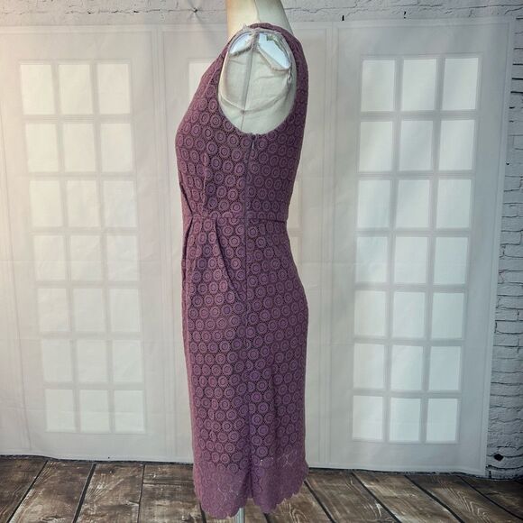 Maeve Anthropologie lavender Purple Lace Sleeveless sheath Dress Size 4 - Picture 4 of 9